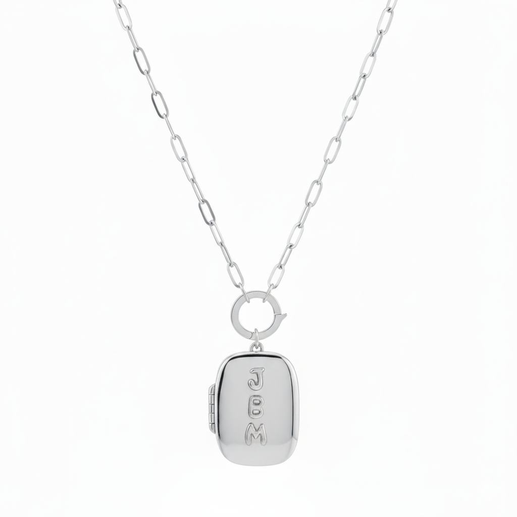 Custom Square Locket Silver