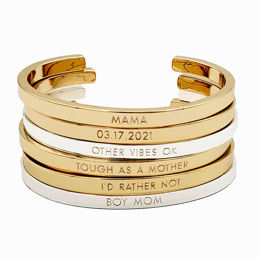 Custom Engraved Gold Cuff