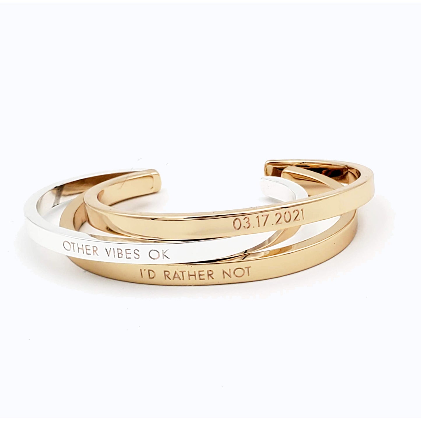 Custom Engraved Gold Cuff