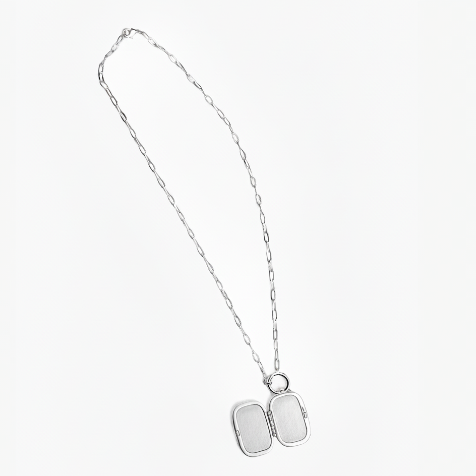 Custom Square Locket Silver