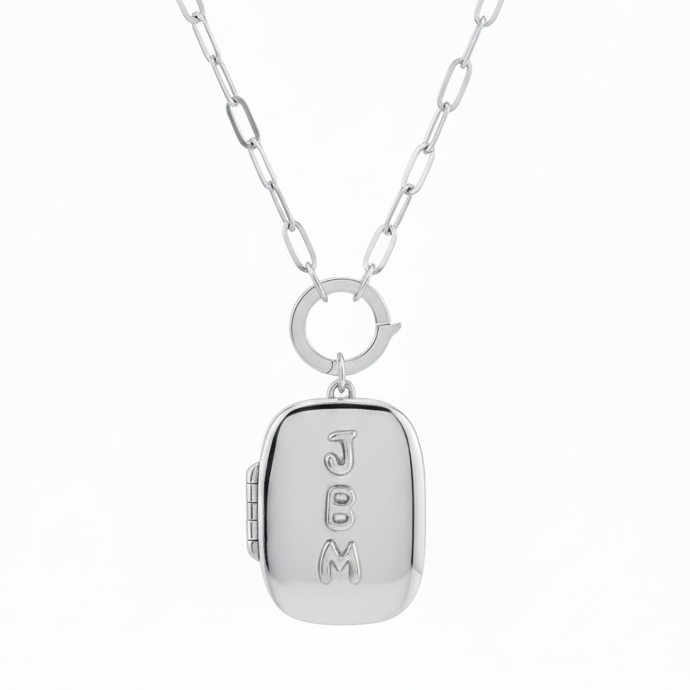 Custom Square Locket Silver